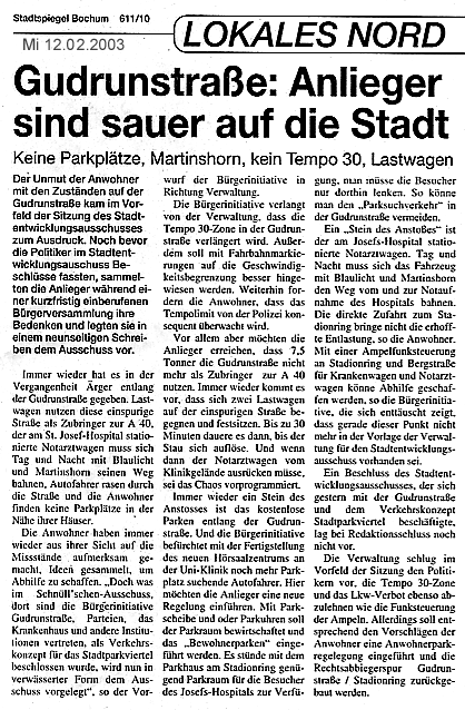Pressebericht Stadtspiegel